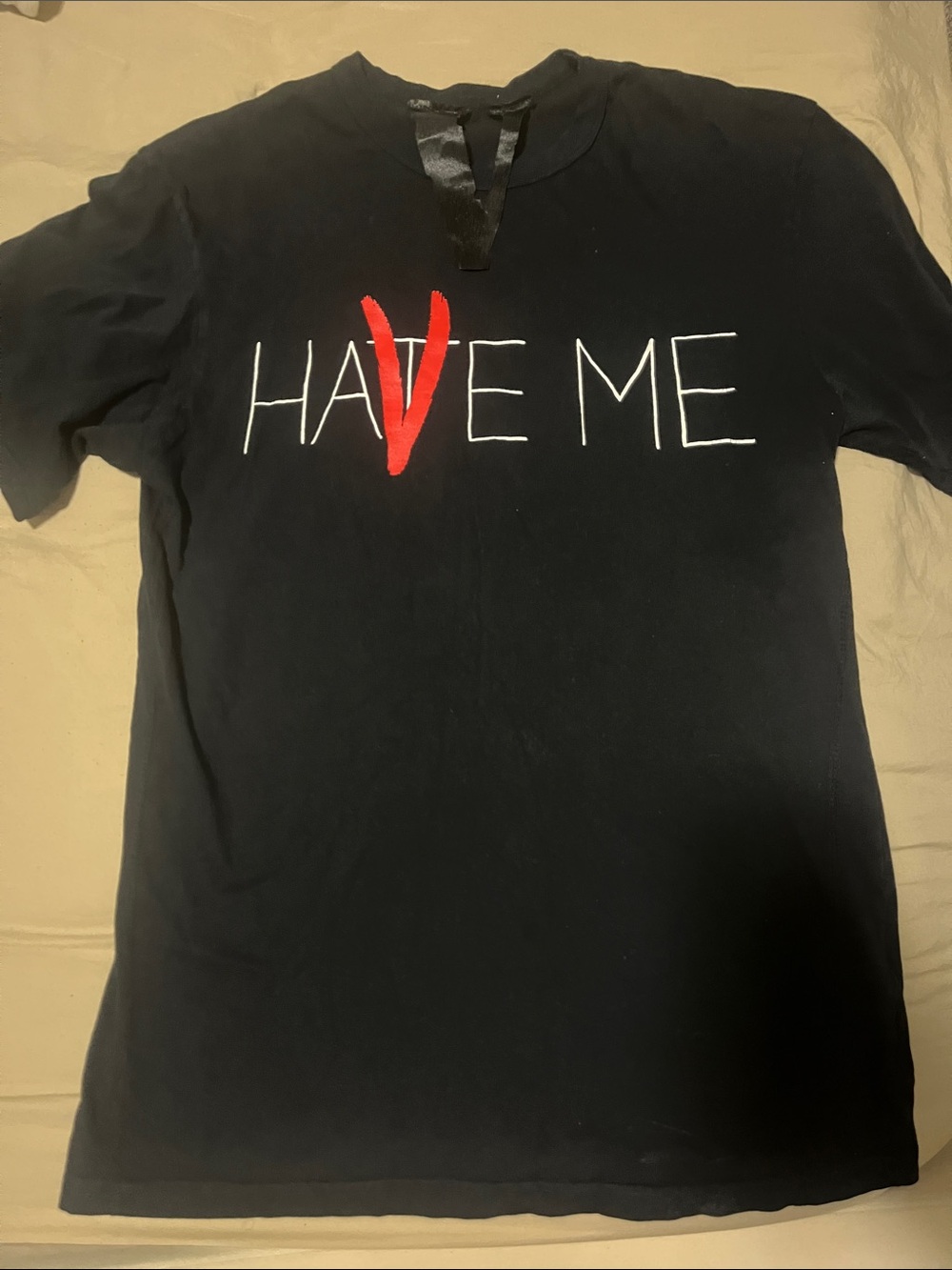 VLONE Black Short-Sleeve 'HAVE ME' Tee with Red V